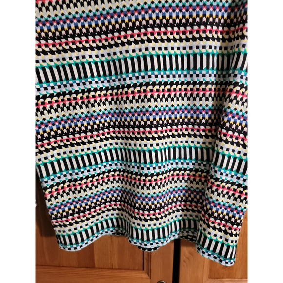 Rafaella Womens Shirt M Colorful Keyhole Neck Silver Rivets 3/4 Sleeves Cotton - Picture 4 of 6